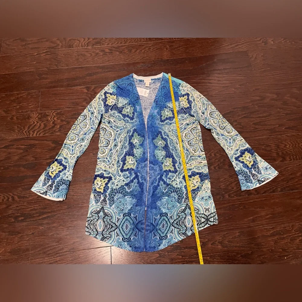 Chico’s Renee Dip-Dyed Open Cardigan Lightweight Boho women Size Small / 1 NEW